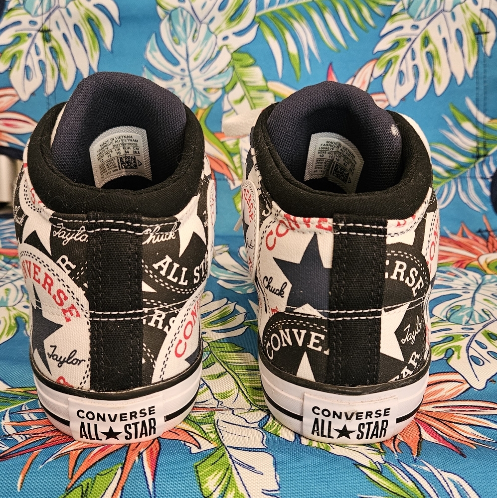 Converse Chuck Taylor White and Black Graphic High-Tops - Picture 3 of 10